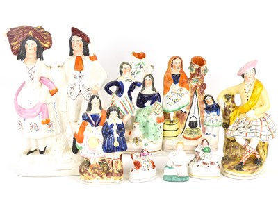 Lot 644 - Eight various 19th century Staffordshire...