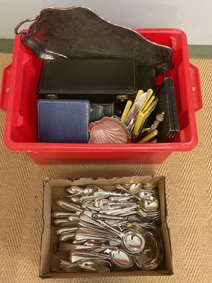 Lot 324 - A quantity of silver plated cutlery and other...