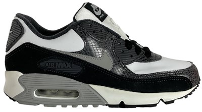 Lot 48 - NIKE; a pair of Air Max 90 white and grey...