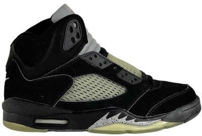 Lot 17 - NIKE; a pair of Air Jordan V Retro black and...