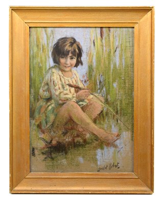 Lot 1050 - LANCELOT ROBERTS (1883-1950); pastel, young...