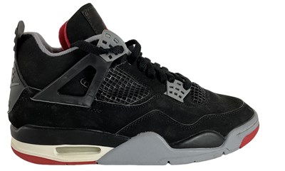 Lot 20 - 1: NIKE; a pair of Air Jordan 4 "Bred", size...