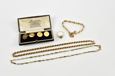 Lot 244 - A 9ct yellow gold rope twist necklace, an...