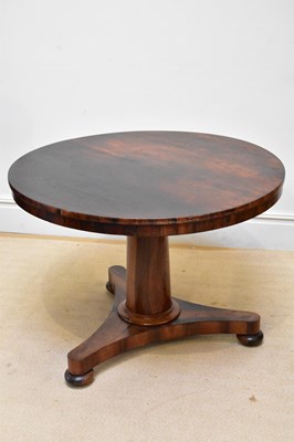Lot 1078 - A William IV rosewood circular centre table,...
