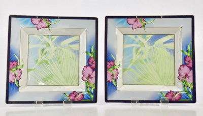 Lot 2474 - ROSENTHAL; two boxed Versace plates of square...