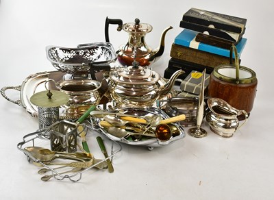 Lot 1763 - A collection of assorted silver plate...