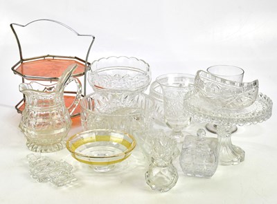 Lot 2576 - An Art Deco two tier cake stand with glass...