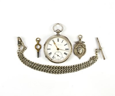 Lot 695 - A hallmarked silver key wind open face pocket...
