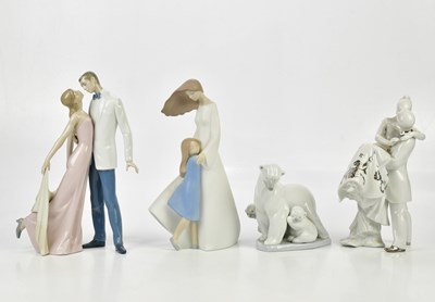 Lot 2513 - LLADRÓ; four boxed ceramic figures including...