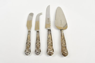 Lot 2401 - Three hallmarked silver handled knives and a...