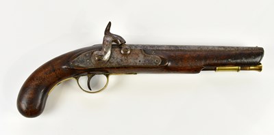 Lot 1464 - A 19th century flintlock pistol with psuedo...