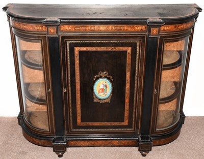 Lot 1534 - A 19th century burr walnut and ebonised...