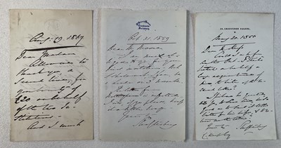 Lot 342 - Three handwritten letters, each signed at the...