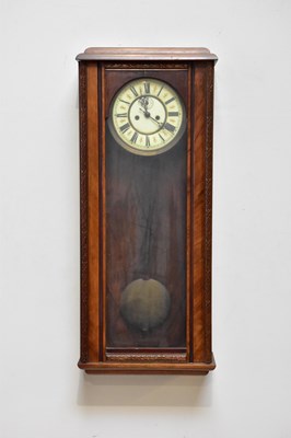 Lot 1422 - An early 20th century Vienna type wall clock,...