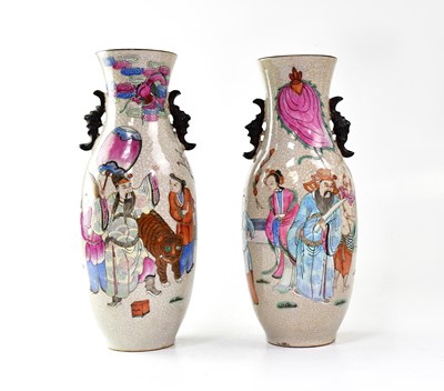 Lot 206 - A pair of early 20th century Chinese crackle...