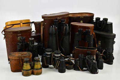Lot 1773 - A collection of leather cased binoculars, to...