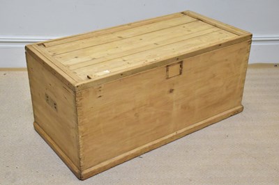 Lot 1316 - An old pine blanket chest, width 98cm.