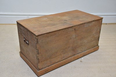 Lot 1315 - A teak blanket box, width 89cm.