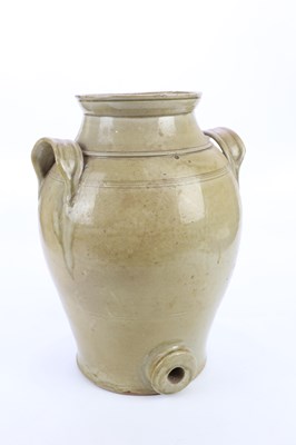 Lot 2465 - A 19th century salt glazed twin handled wine...