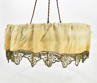 Lot 1784 - A Victorian copper rise and fall light shade...