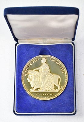 Lot 981 - A modern replica Queen Victoria £5 coin...