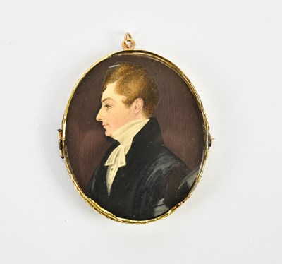 Lot 1637 - A 19th century watercolour portrait miniature,...