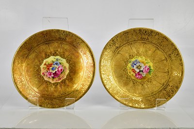 Lot 2417 - Two Royal Worcester cabinet plates, each...