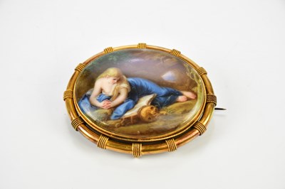 Lot 2441 - A 19th century porcelain mounted mourning...
