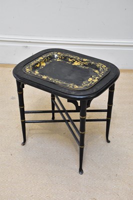 Lot 1305 - A Victorian ebonised side/coffee table with...