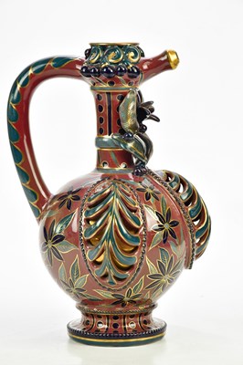 Lot 2230 - ZSOLNAY PECS; an Art Pottery ewer with...