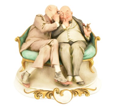 Lot 280 - GIUSEPPE CAPPE FOR CAPODIMONTE; 'The Gossips',...