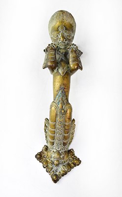 Lot 148 - A 19th century Nepalese Buddhist bronze temple...