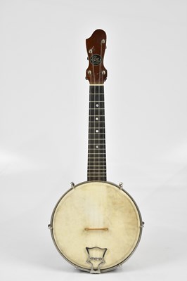 Lot 1579 - JOHN GREY & SONS; a banjolele, with hard case.