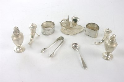 Lot 2122 - STERLING; a pair of sterling silver hexagonal...