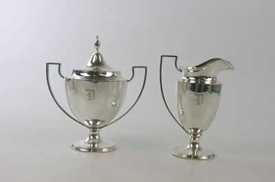 Lot 2068 - J E CALDWELL & CO; a sterling silver twin...