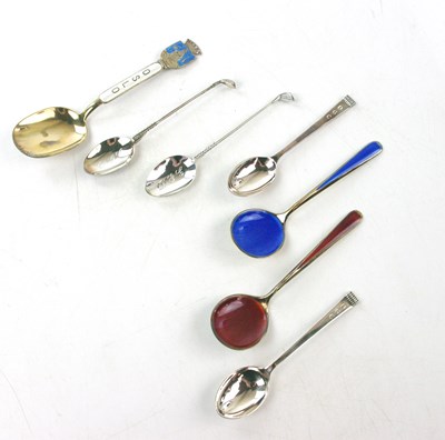 Lot 2388 - A pair of sterling silver and guilloche enamel...