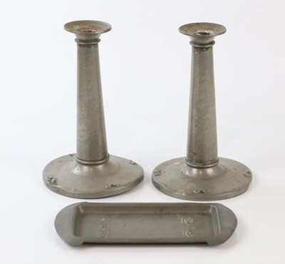 Lot 2097 - ARCHIBALD KNOX FOR TUDRIC PEWTER; an Arts &...