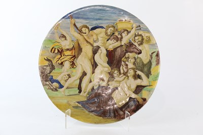 Lot 2481 - A 19th century Italian Maiolica wall charger,...