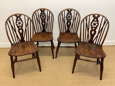 Lot 486 - A set of four mid 19th century ash and elm...