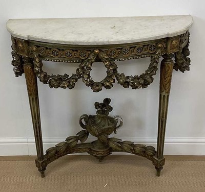Lot 466 - A 19th century painted and gilded console...
