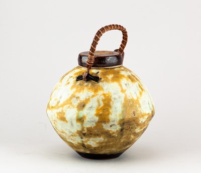 Lot 28 - ANDREW CHAMBERS; a large stoneware teapot with...