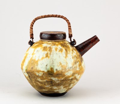 Lot 28 - ANDREW CHAMBERS; a large stoneware teapot with...