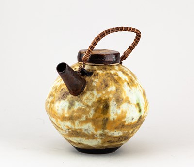Lot 28 - ANDREW CHAMBERS; a large stoneware teapot with...