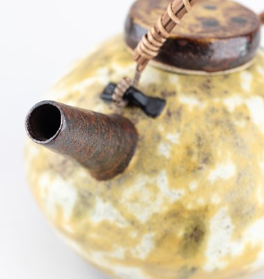 Lot 28 - ANDREW CHAMBERS; a large stoneware teapot with...