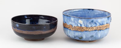 Lot 27 - ANDREW CHAMBERS; a deep stoneware calligraphic...