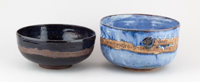 Lot 27 - ANDREW CHAMBERS; a deep stoneware calligraphic...