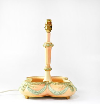Lot 514 - ROYAL WORCESTER; a blush ware lamp with...