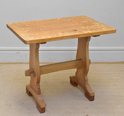 Lot 2009 - COLIN BEAVERMAN ALMACK; an adzed oak trestle...