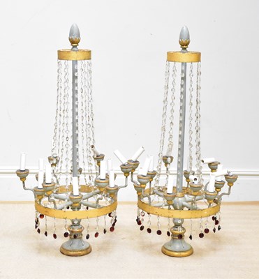 Lot 1790 - A pair of decorative painted wood freestanding...