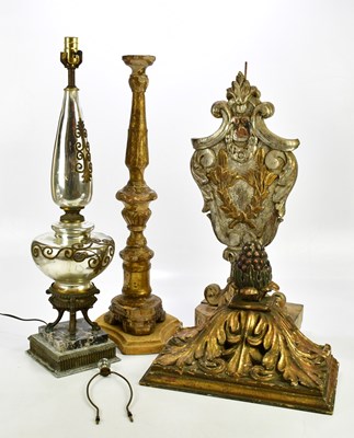Lot 1558 - A carved gilt wood wall bracket with carved...